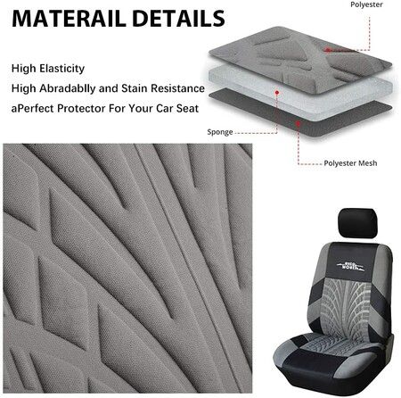 Full Set Car Seat Covers - Front Bucket Seat Covers and Split Bench Back Seat Covers