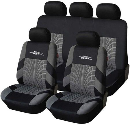 Full Set Car Seat Covers - Front Bucket Seat Covers and Split Bench Back Seat Covers