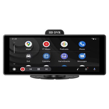 10" Touchscreen Dash Cam with  Android Auto Mirror Link WiFi Bluetooth FM AUX TF Car Monitor HD 4K 1080P (TF Memory Card is Not Included)