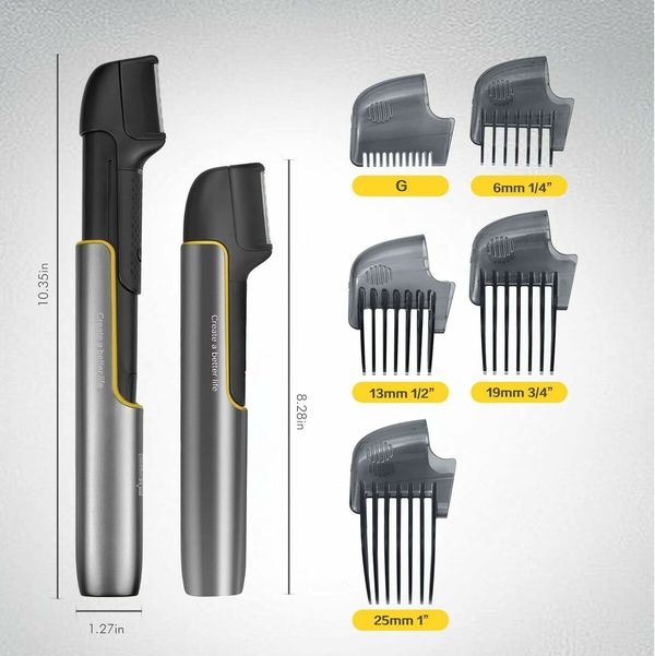 Rechargeable Body Hair Trimmer for Men and Women - Groin and Pubic Hair Trimmer