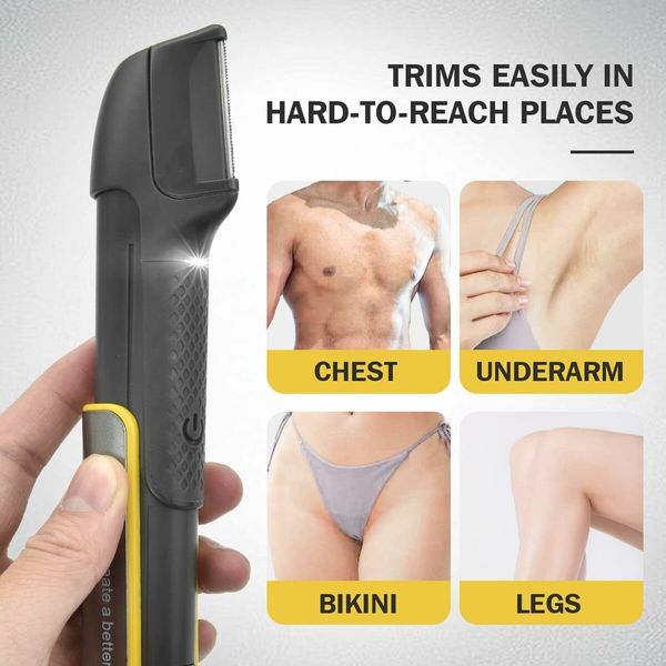 Rechargeable Body Hair Trimmer for Men and Women - Groin and Pubic Hair Trimmer