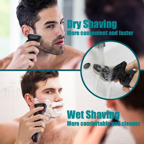 Cordless Waterproof Electric Face Shaver for Men - Rechargeable Razor for Wet and Dry Use