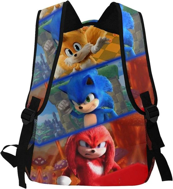 Sonic the Hedgehog Backpack for Kids, vibrant 3D design, Spacious compartments,Comfortable padded shoulder straps