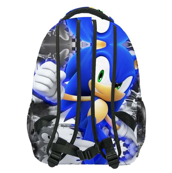 Sonic Adventure 3D Dual-Sided Shoulder Backpack for Kids and Teens, Perfect for School and Play