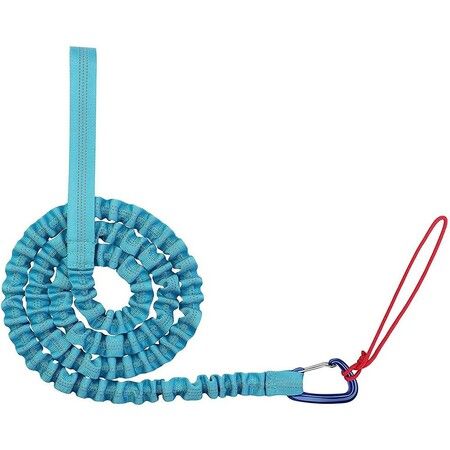 Safe and Fun Bike Bungee Tow Rope for Kids - Stretchy Cord for Pull Behind Attachment (Blue)