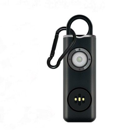 Self Defense Personal Alarm Keychain with Loud 130 dB Ear-Piercing Siren,Sound Whistle,LED Light(Black)