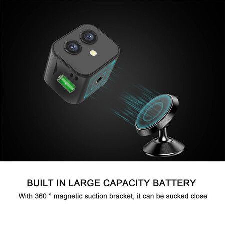 1080p WiFi Tiny Smart Camera with Dual Lenses,Night Vision for Home and Business