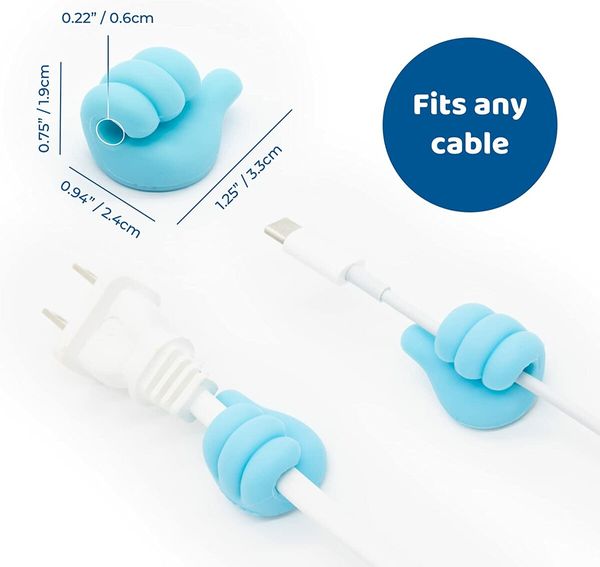 Fun and Multifunctional Thumb Cable Clips (10 Pack) - Adhesive Cord Holders for Desks, Tables, Walls, and More - Keep Cords Organized and Out of the Way