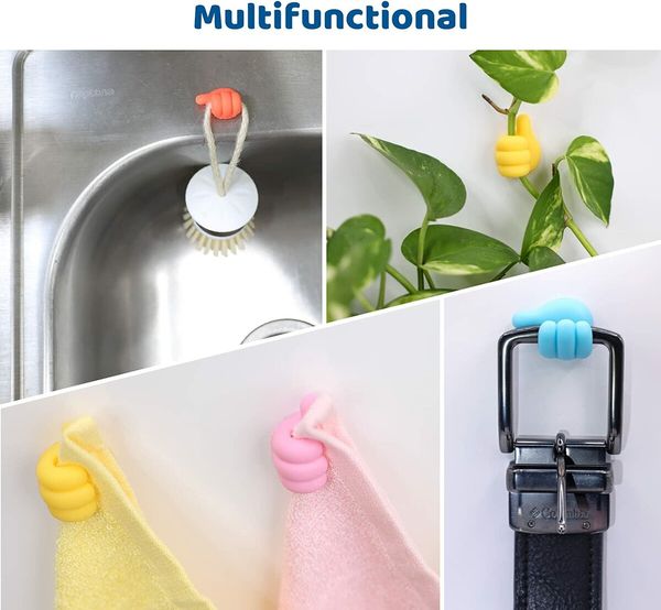 Fun and Multifunctional Thumb Cable Clips (10 Pack) - Adhesive Cord Holders for Desks, Tables, Walls, and More - Keep Cords Organized and Out of the Way