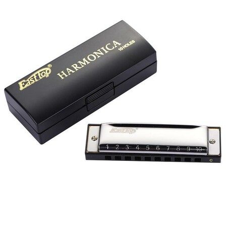 East top C Key Blues Harmonica for Beginners and All: Perfect Christmas Gift