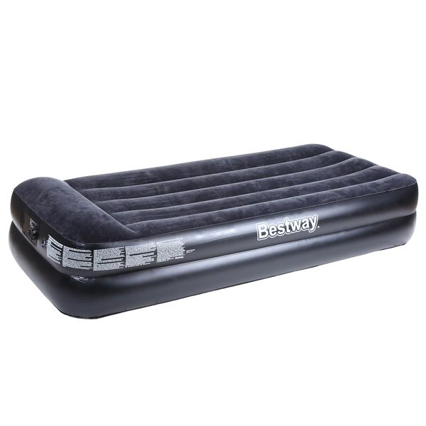 Bestway Comfort Quest Deluxe Single Size Inflatable Mattress/Air Bed with Built-In Pillow