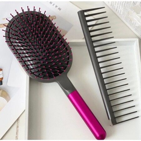 Dyson Compatible Comb Brush Set - Wide Tooth Hair Comb, Air Detangling Rake, and Massaging Sharon Brush for Tangle-Free Hair