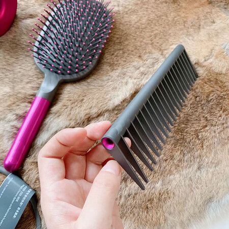 Dyson Compatible Comb Brush Set - Wide Tooth Hair Comb, Air Detangling Rake, and Massaging Sharon Brush for Tangle-Free Hair