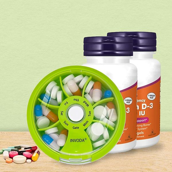 7-Day Pill Organizer for Travel and Daily Use - Convenient and Portable Pill Box for Supplements and Vitamins