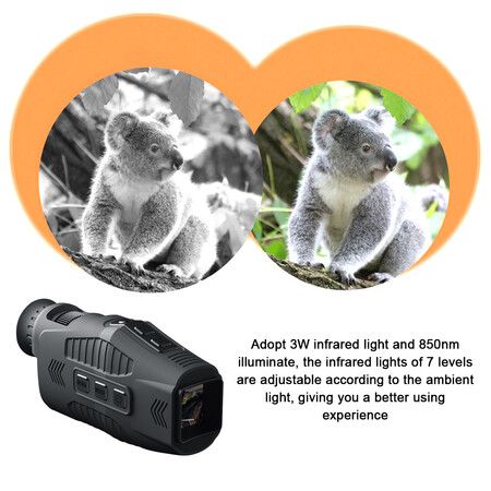 1080P Day/Night Use Monocular with 5x Zoom, 300m Full Dark View Distance for Hunting and Surveillance