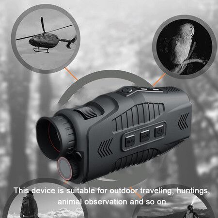 1080P Day/Night Use Monocular with 5x Zoom, 300m Full Dark View Distance for Hunting and Surveillance