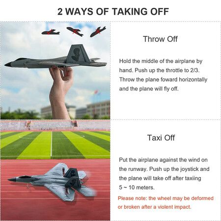 Ready-to-Fly F-22 RC Plane with 2.4GHz Remote Control Easy to Fly RC Glider