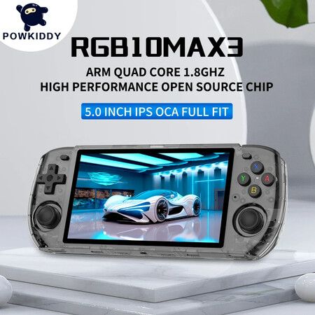 5" Retro Handheld Game Console with IPS Screen, 20000+ Classic Games, and Open Source Functionality (16G/128G, Blue)