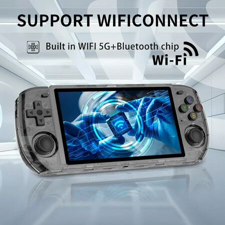 5" Retro Handheld Game Console with IPS Screen, 20000+ Classic Games, and Open Source Functionality (16G/128G, Blue)