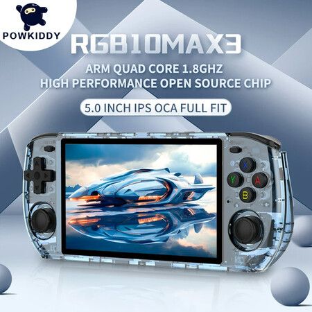 5" Retro Handheld Game Console with IPS Screen, 10000+ Classic Games, and Open Source Functionality (16G/64G, Black)