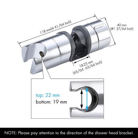 Universal Shower Head Holder: Adjustable Bracket Replacement for 18-25mm Shower Riser Rails