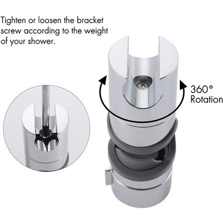 Universal Shower Head Holder: Adjustable Bracket Replacement for 18-25mm Shower Riser Rails