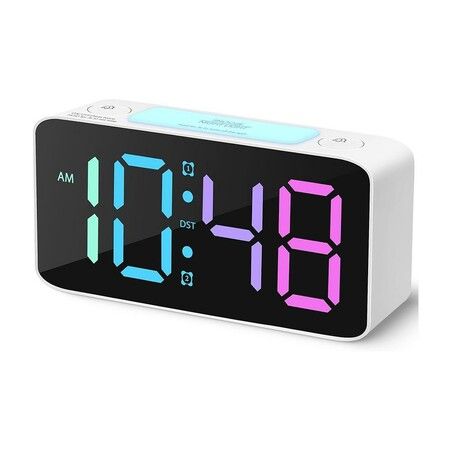 Wake Up on Time Super Loud Alarm Clock with 7 Color Night Light for Heavy Sleepers, Kids, and Teens