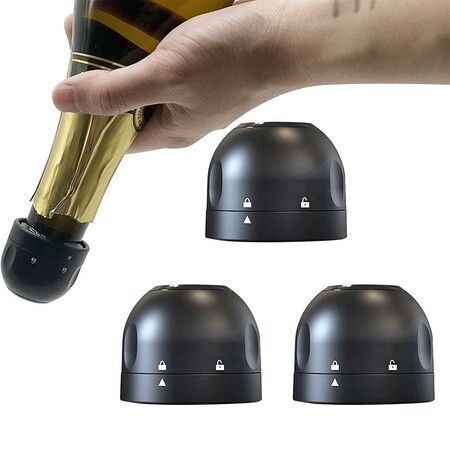 3-Pack Leakproof Champagne Stoppers: Keep Bubbly Fresh for Days