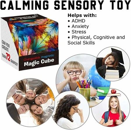 Interactive Magic Cube: Shape-Shifting Puzzle Box Toy for Kids Ages 3+ (Chaos Design)