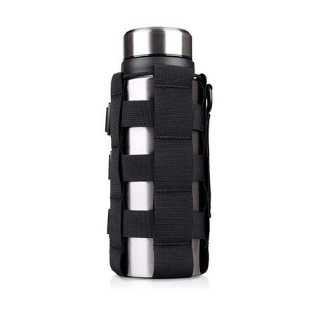 Weave Design Tactical Water Bottle Pouch, Kettle Carrier Bag with MOLLE Attachment, Adjustable Strap