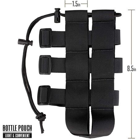 Weave Design Tactical Water Bottle Pouch, Kettle Carrier Bag with MOLLE Attachment, Adjustable Strap