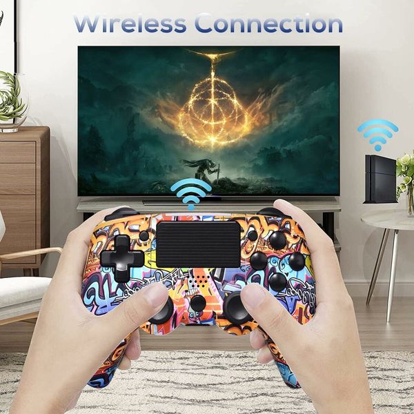 Wireless PS4 Controller Joystick with Audio and Dual Vibration for PS4/Pro/Slim/PC Immersive Gaming Experience