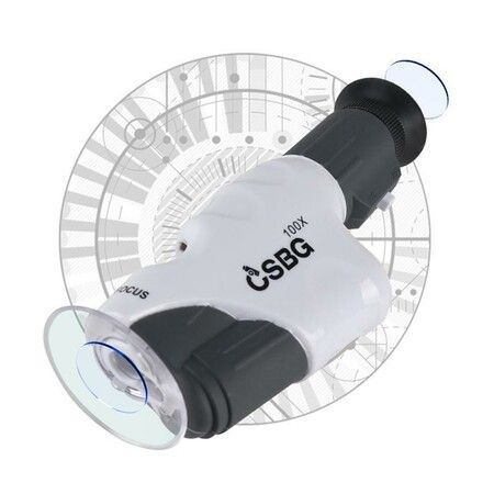 Battery-Powered Mini LED Microscope for Kids - Handheld 20x to 100x Magnification