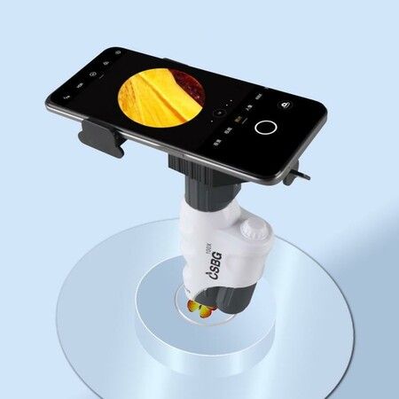 Battery-Powered Mini LED Microscope for Kids - Handheld 20x to 100x Magnification