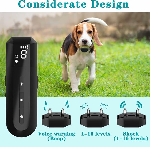 2 Dogs Effective Anti-Bark Dog Shock Collar with Remote Range up to 2600FT large areas for Small Medium Large Dogs 8 to 120lbs