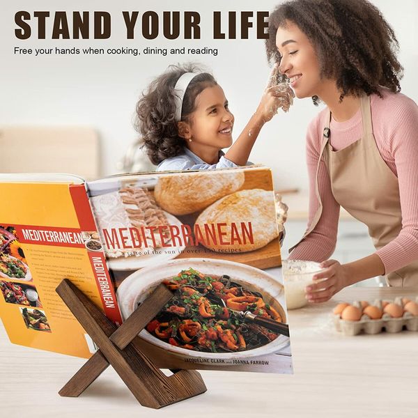 Wooden Cookbook Holder for Stylish and Convenient Recipe Display