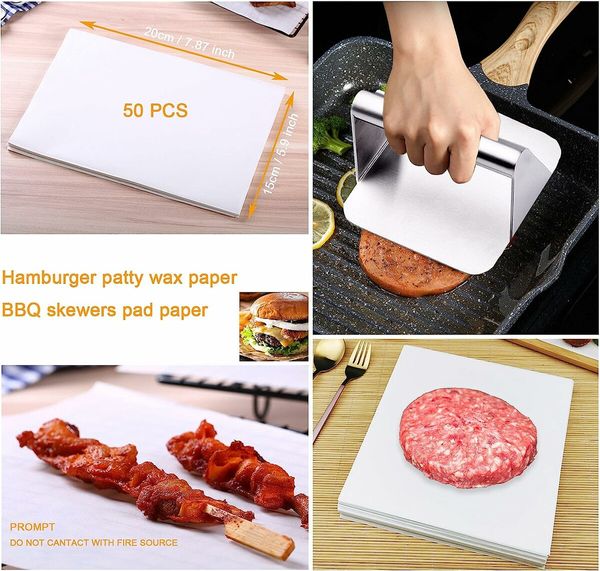 Stainless Steel Square Smash Burger Press: Perfect Patties for Griddles and Grills