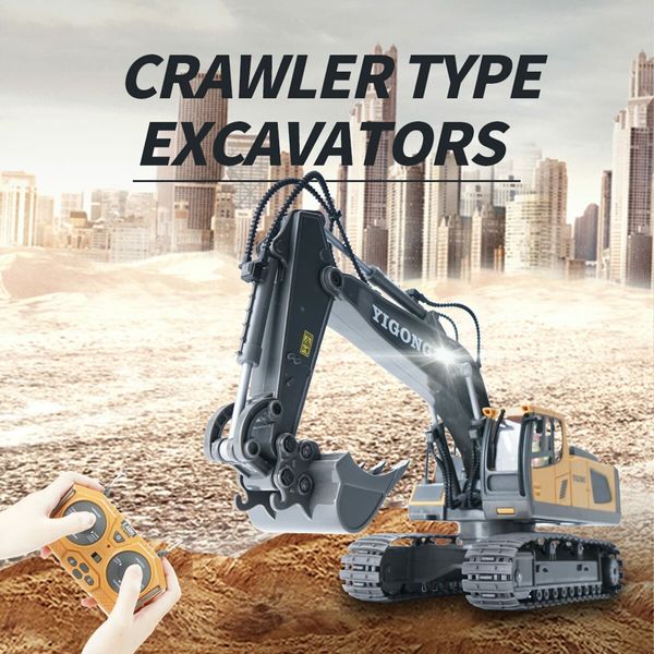 1:20 Remote Control Excavator: 11-Channel Engineering Vehicle Digger Toy