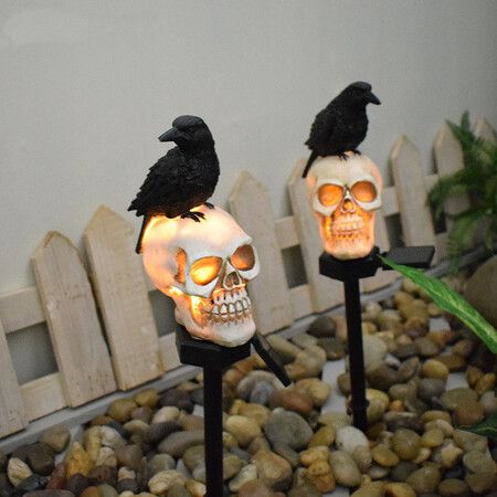 Spooky Halloween Outdoor Lights: Solar-Powered Skeleton Ghost LED Lights for Eerie Party Decor, Balcony Ambiance, and Garden Fright