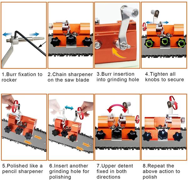 Hand-Cranked Large Chainsaw Sharpener Jig Kit for Precision and Power, Durable construction long-lasting performance