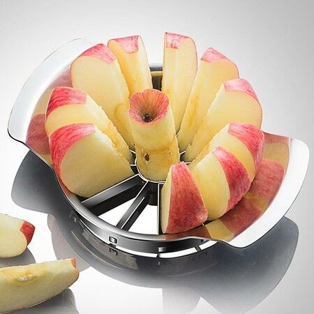 Commercial Grade Stainless Steel 8-Blade Apple Corer Slicer Makes Quick Work of Fruit Preparation for Pies, Sauces, and More