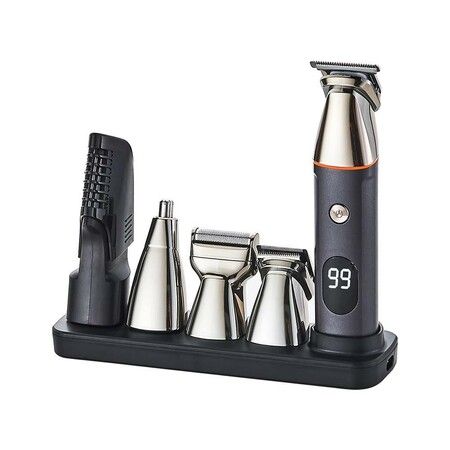 Cordless All-in-One Beard Trimmer for Men: 5-in-1 Kit for Beard, Mustache, Nose, Body, and Hair Cutting