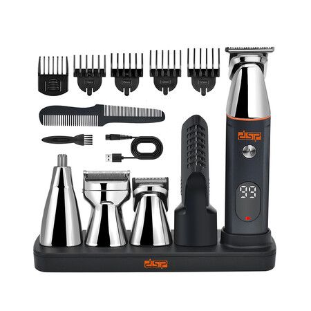 Cordless All-in-One Beard Trimmer for Men: 5-in-1 Kit for Beard, Mustache, Nose, Body, and Hair Cutting