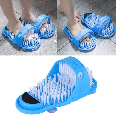 Shower Spa Foot Cleaner Massage Brush: Exfoliating Cleaning Slipper for Floor Spa Massage