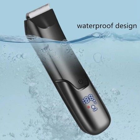 Waterproof Grooming IPX7 Electric Crotch Shaver for Men's Chest and Below-the-Waist Hair Removal