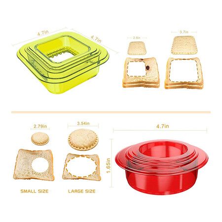 Decruster Sandwich Maker Cutter and Sealer: Fun and Easy Decruster Sandwich Maker for Kids (Multi-Shape)