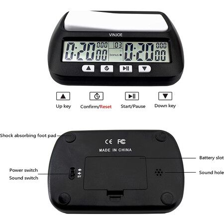 Professional Digital Chess Clock and Timer for Board Games