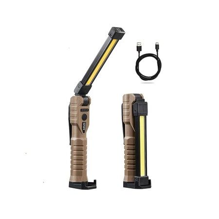 Rechargeable Portable USB Flashlight, Foldable LED Work Light for Repairs, Camping