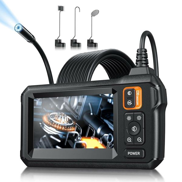 Endoscope camera with built-in LED light, 5 Meters Semi Rigid Cord Bore Scope for clear Inspection & visibility in dark or hard-to-reach areas