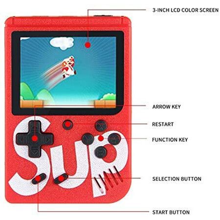 500-in-1 Handheld Retro Game Console with Gamepad 2 Players